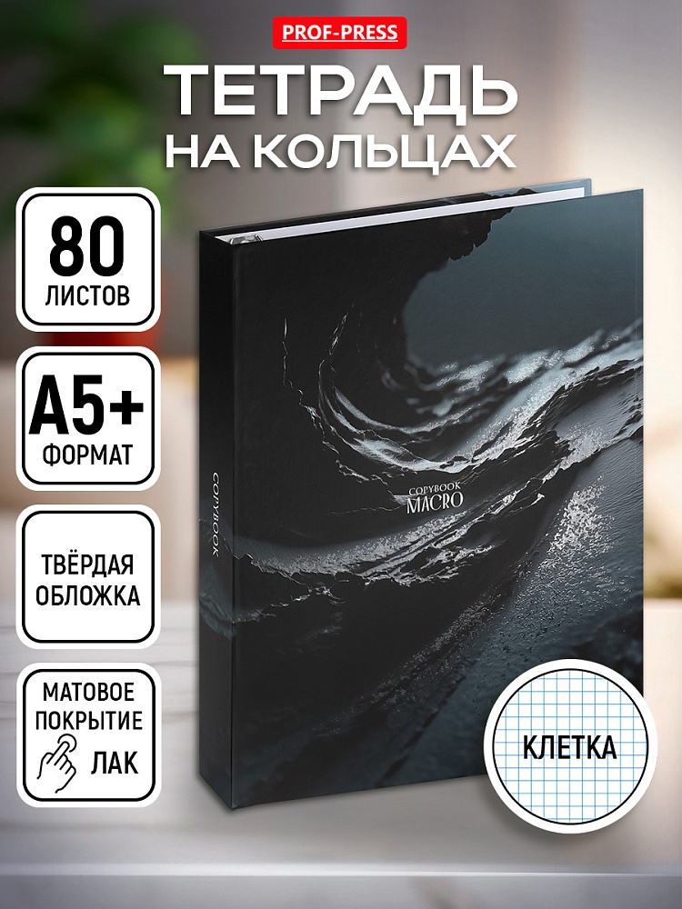тетрадь на кольцах 80л. кл. тв.обл. "дизайн в макро" (проф-пресс) мат.лам.,выб.лак Тетрадь на кольцах 80л. кл. тв.обл. "дизайн в макро" (проф-пресс) мат.лам.,выб.лак