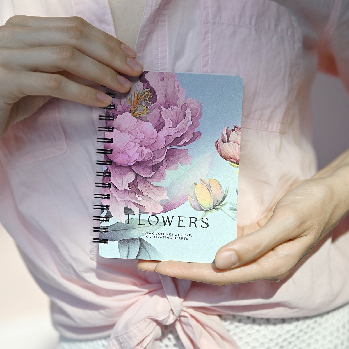 Блокнот а6 спираль 80л. кл. "peony" фиолетовый (be smart)