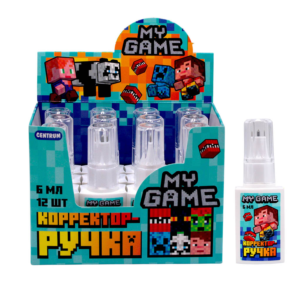 Корректирующая ручка "my game" с мет.наконеч. 6мл асс-т