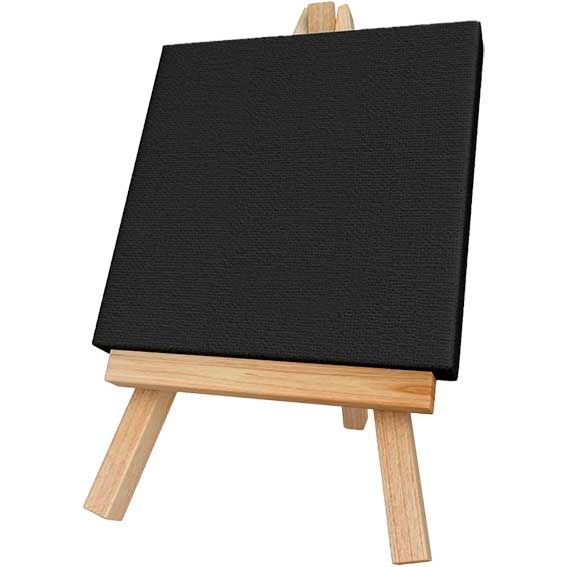 Мольберт настольный мини devente "art" 10х10мм с холстом чёрн.