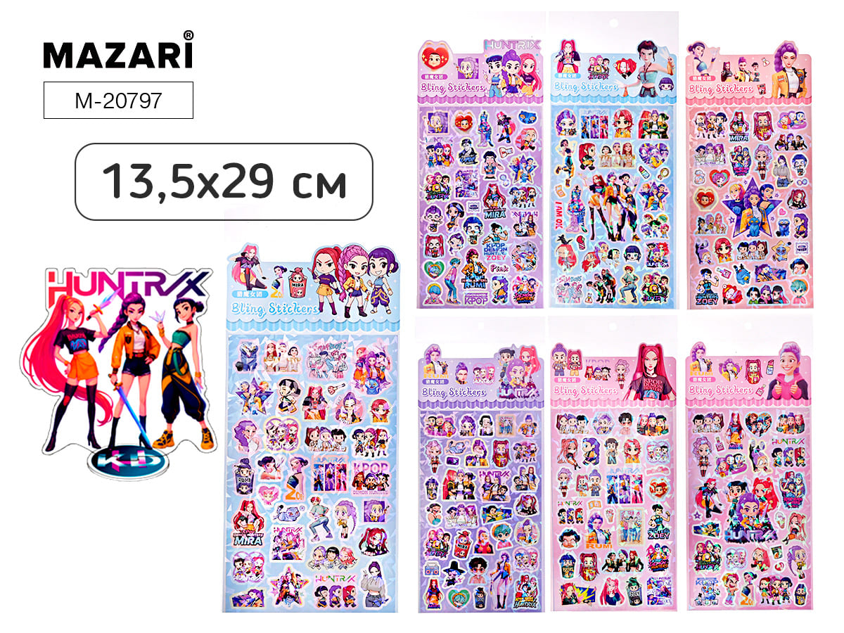 наклейки "k-pop" 29х13,5см асс-т Наклейки "k-pop" 29х13,5см асс-т