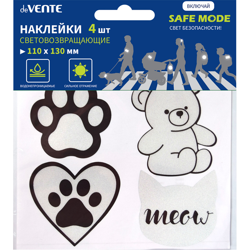 наклейка светоотраж. devente "safe mode toys" 4шт Наклейка светоотраж. devente "safe mode toys" 4шт