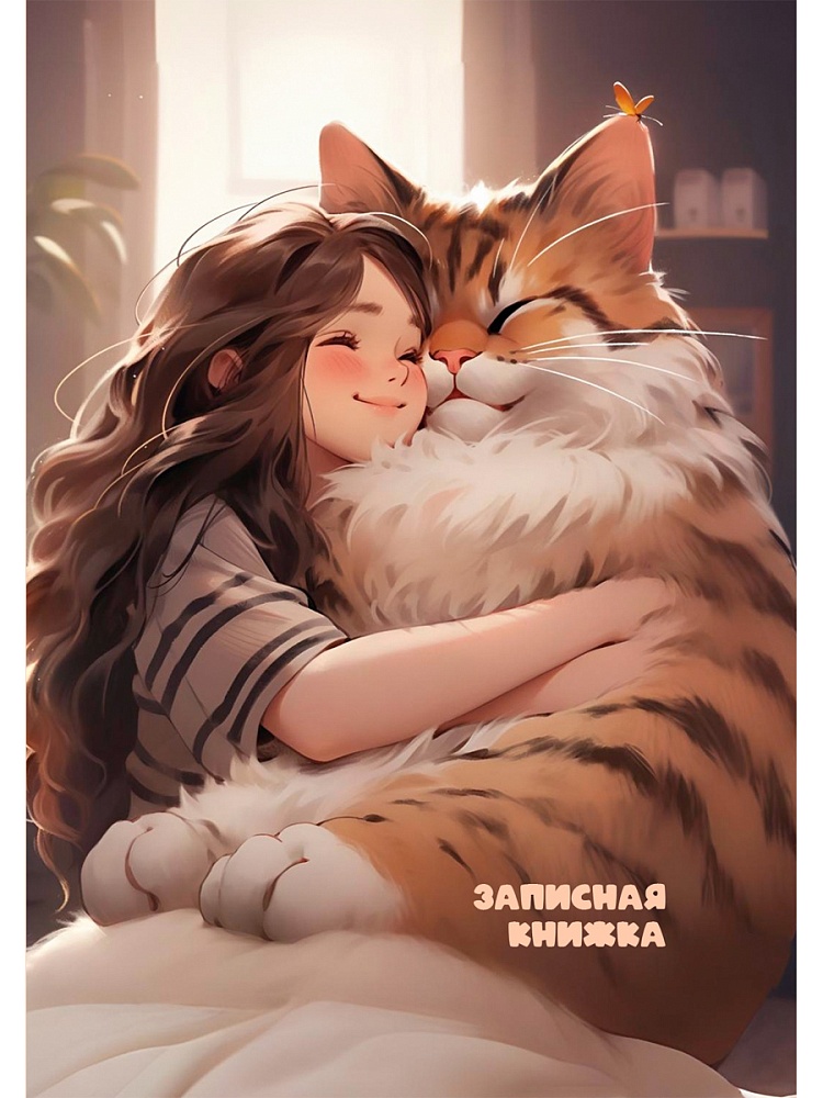 Книжка записная а6 тв.обл. 64л. кл. "большие коты" (проф-пресс) глянц.лам.