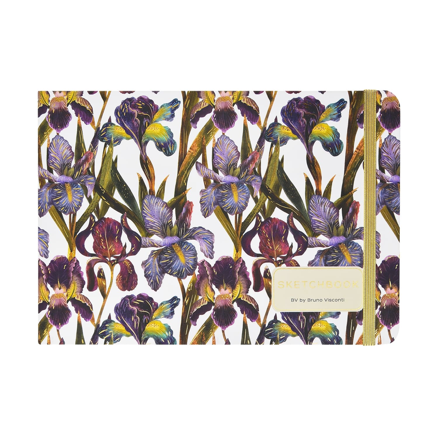 скетчбук а5 100л. тв.обл. "flora. ирисы" (bruno visconti) 100г/м2,резинка Скетчбук а5 100л. тв.обл. "flora. ирисы" (bruno visconti) 100г/м2,резинка