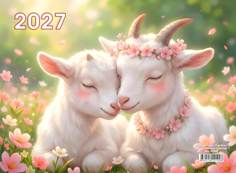 Календарь настенный 3-блочный 2027 "символ года. нежные чувства" + бегунок