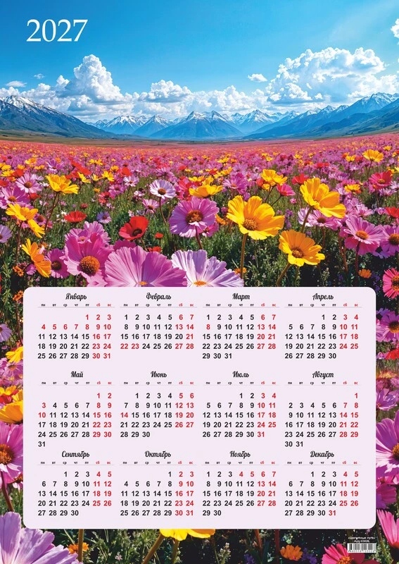 Календарь настенный 2027 а2 "цветочные луга"