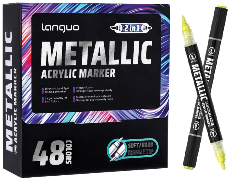 набор маркеров акрил. languo "metallic" 48шт. двустор. Набор маркеров акрил. languo "metallic" 48шт. двустор.
