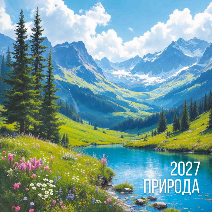 Календарь настенный перекидной 2027 23х23 12л. "природа"