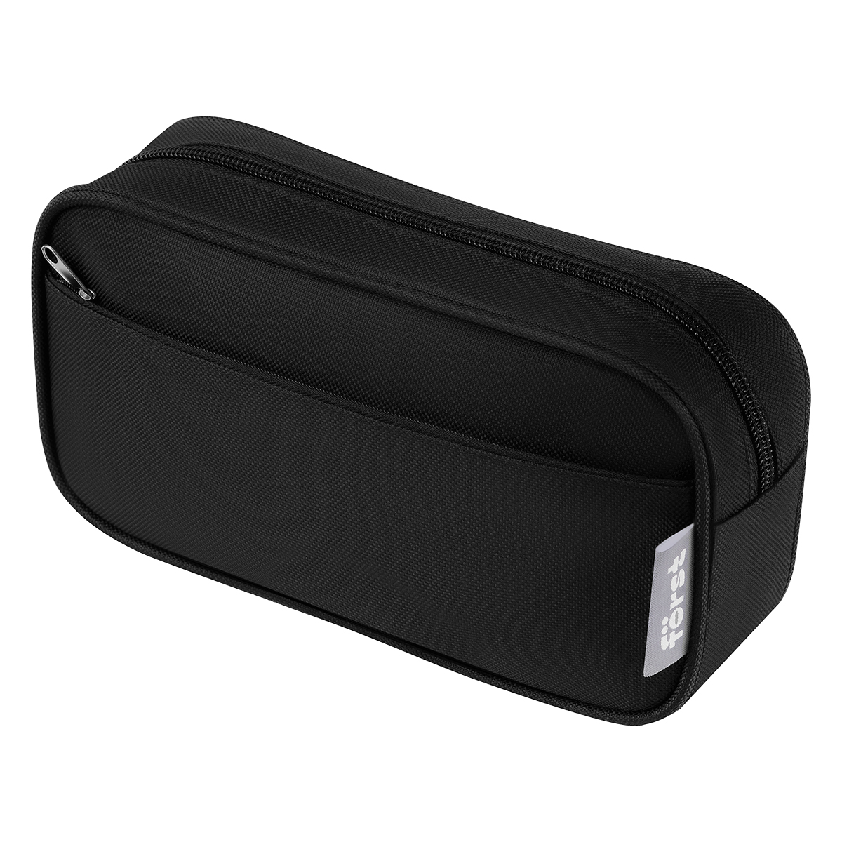 Пенал-косметичка на молнии forst "classic with pocket" чёрный 220х100х50мм