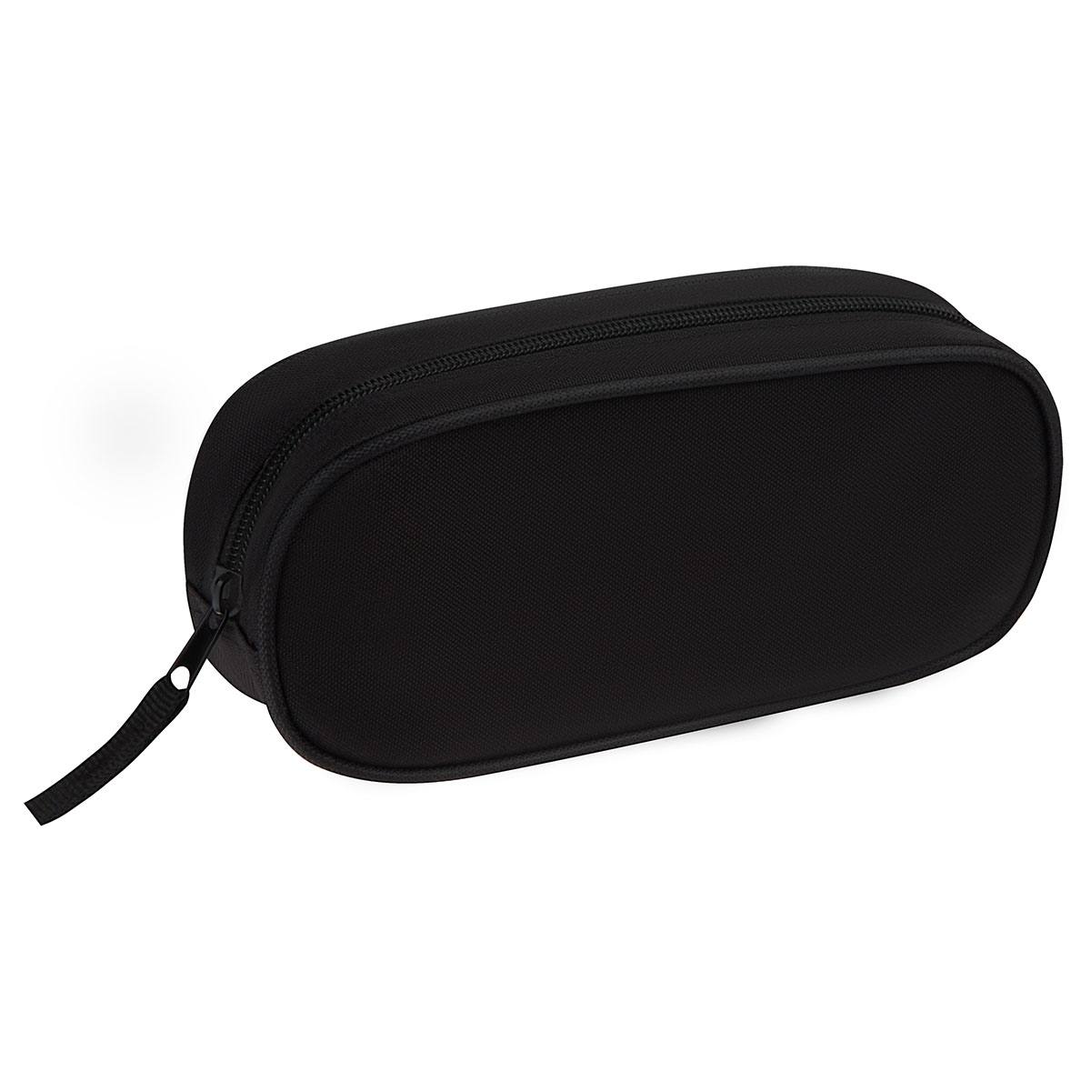 Пенал овал на молнии forst "classic black" чёрный 210х90х50мм ткань