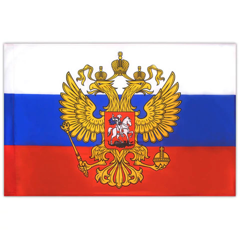 Флаг рф полиэстер 1,35х0,9м герб