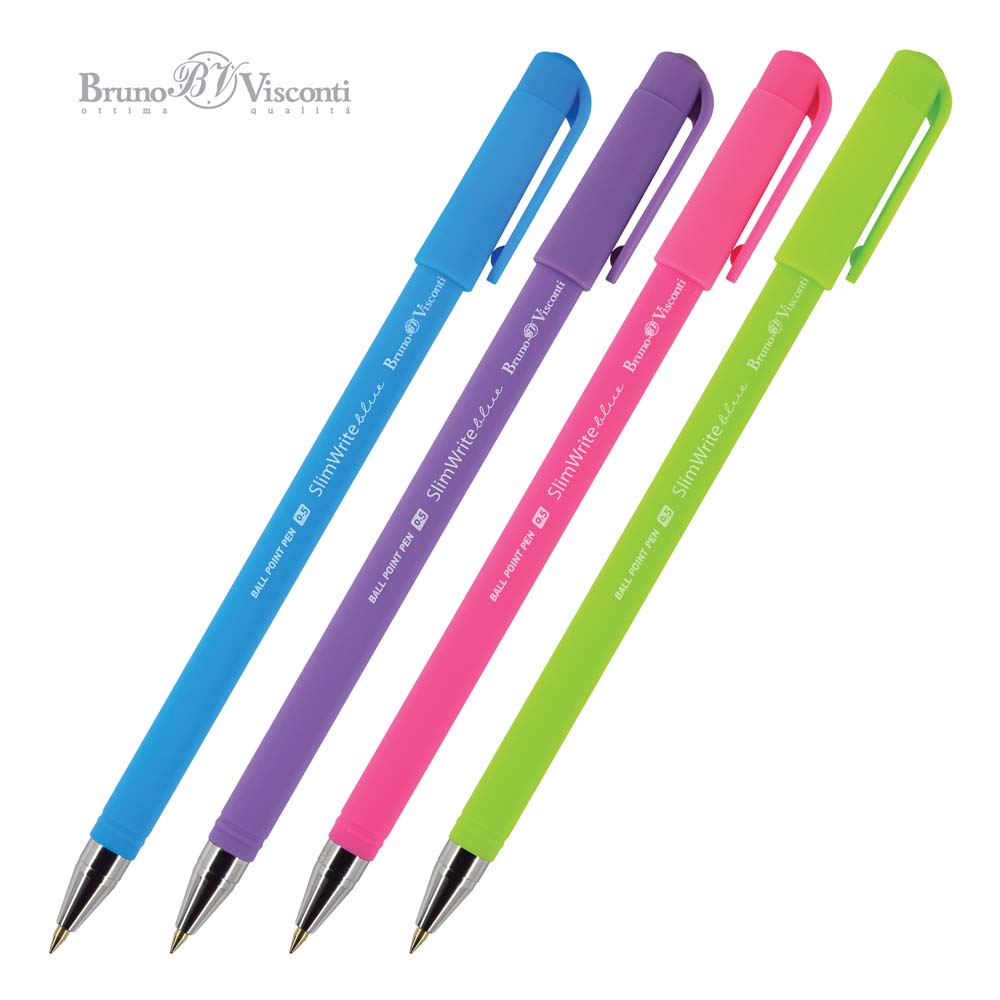 Ручка шар. "bruno visconti" "slimwrite special" син. 0,5 мм масл.основа корпус асс-т