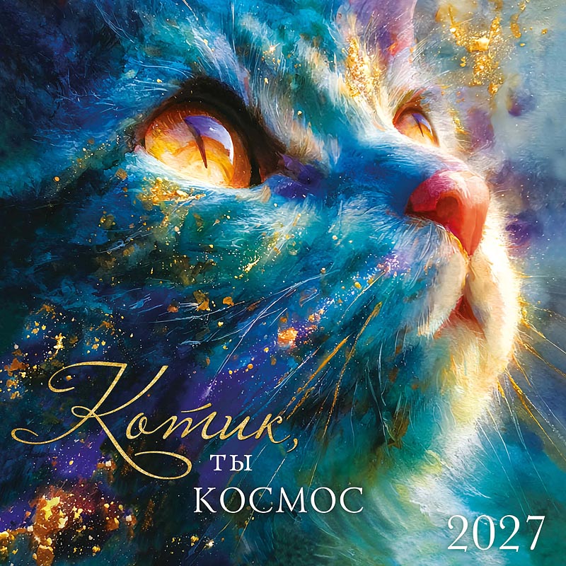 Календарь настенный перекидной 2027 29х29 12л. "котик, ты космос"