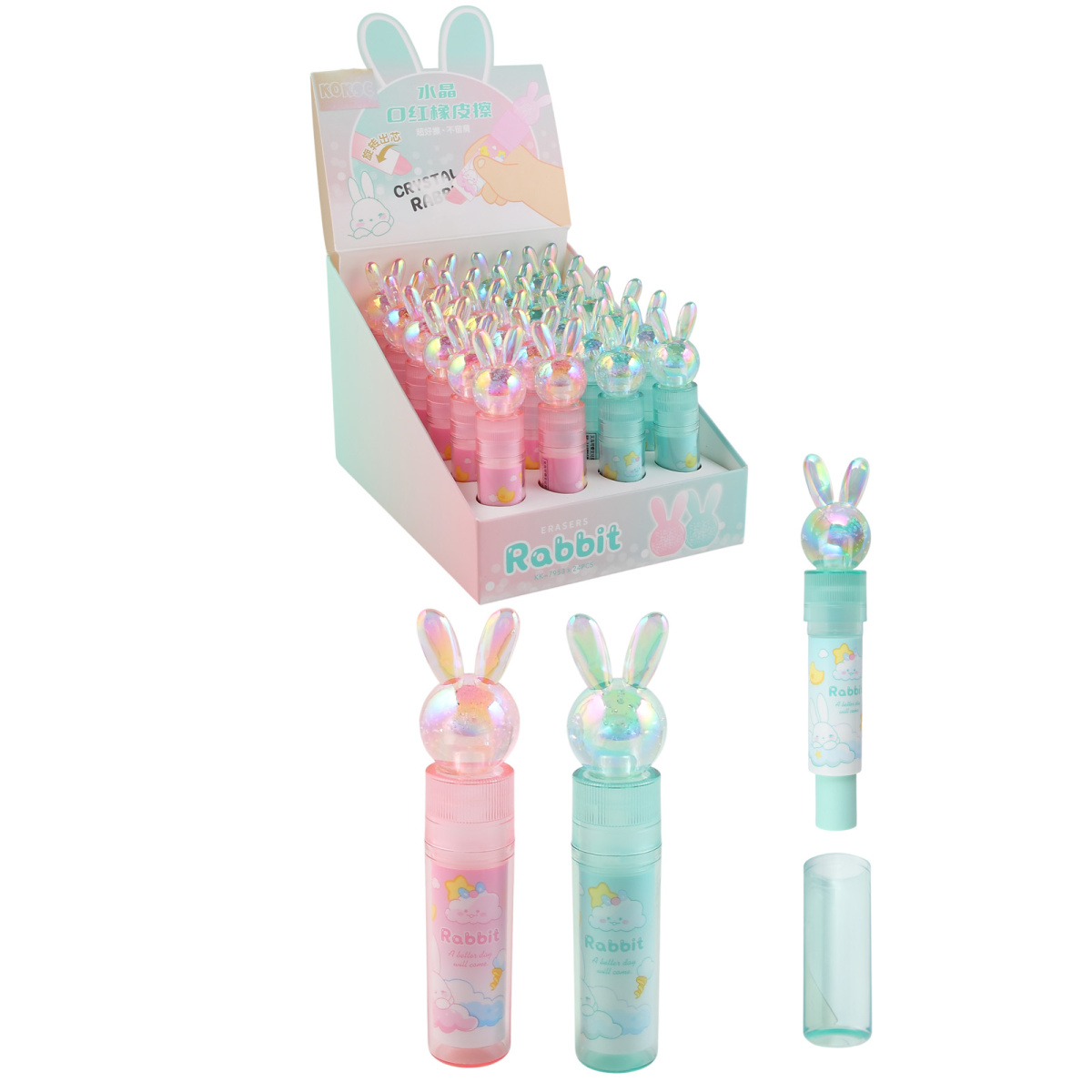 ластик-карандаш кокос "kuki. rabbit" 110х20х20мм асс-т Ластик-карандаш кокос "kuki. rabbit" 110х20х20мм асс-т