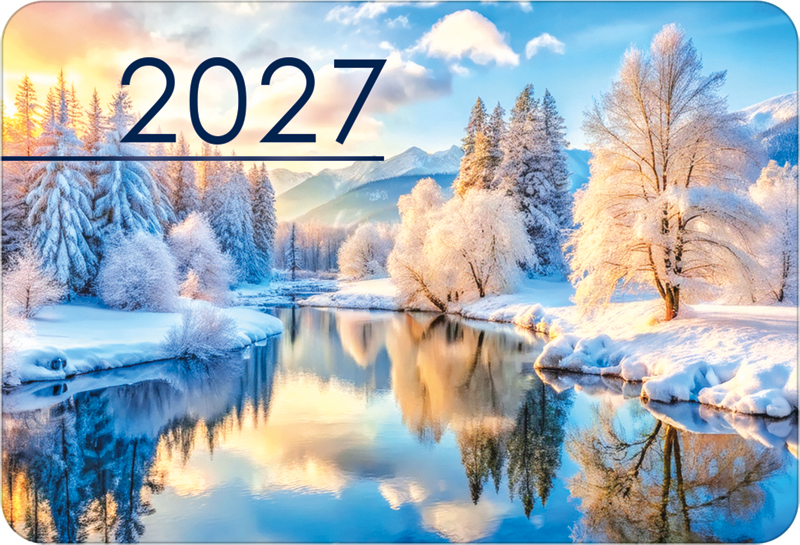 Календарь карманный 2027 "зимний пейзаж с рекой"