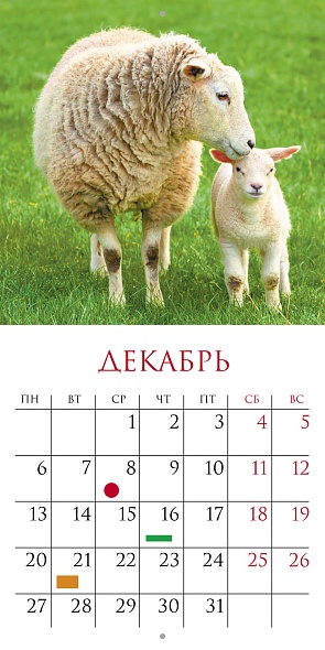 Календарь настенный перекидной 2027 30х30 12 листов "знак года. мамы и малыши" с наклейками