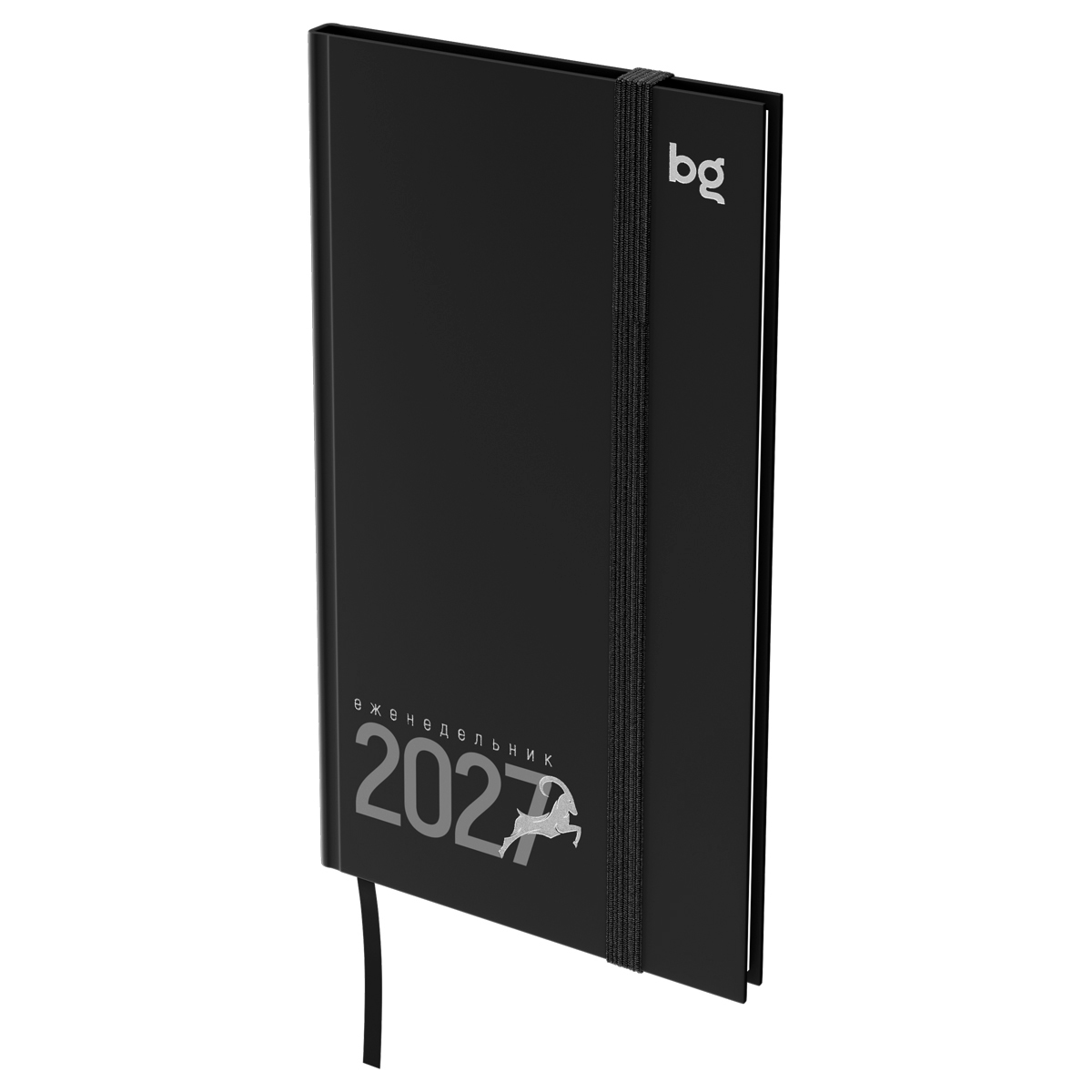 Еженедельник 2027 90х165мм bg "символ года" графитовый