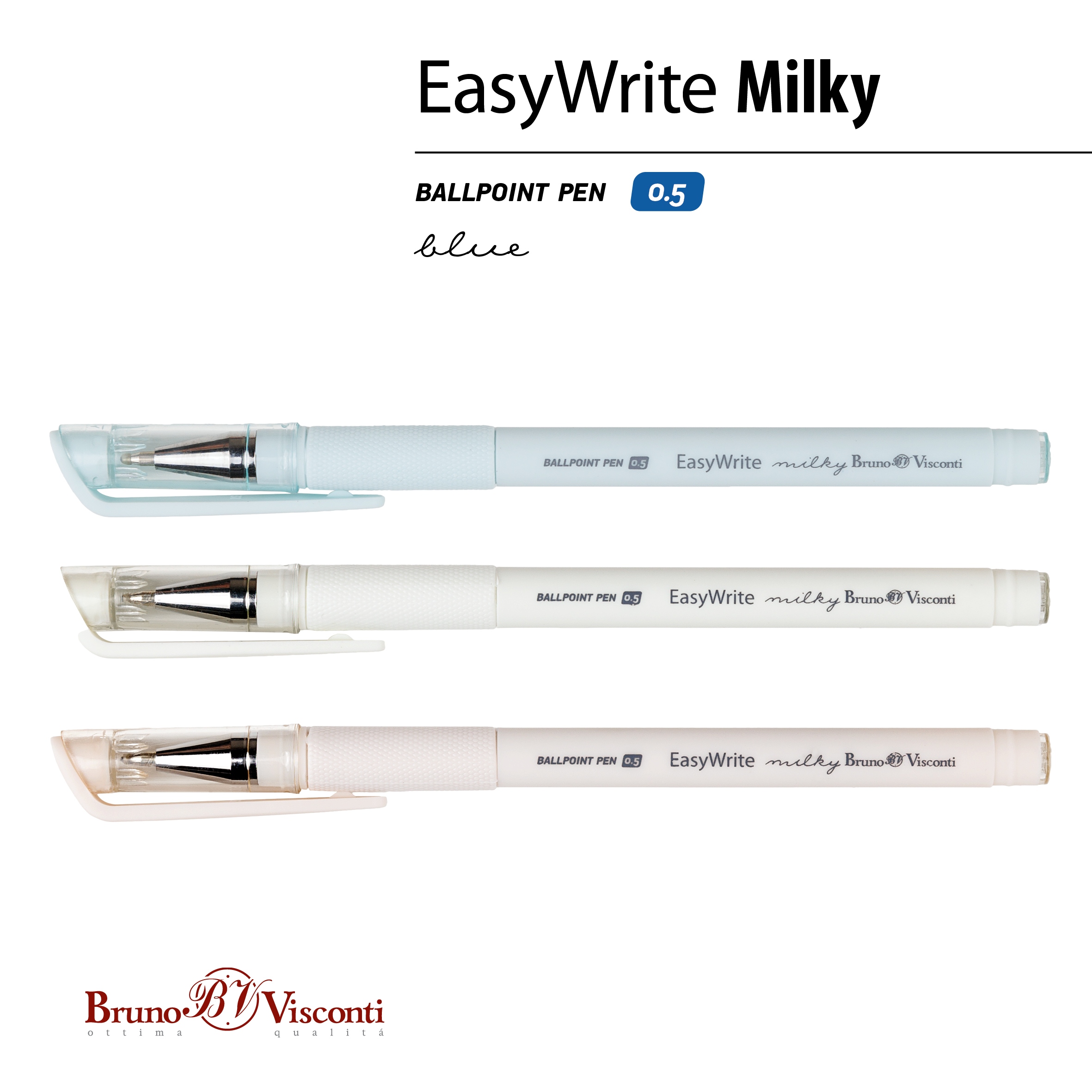 Ручка шар. bruno visconti "easywrite. milky" синяя 0,5мм асс-т