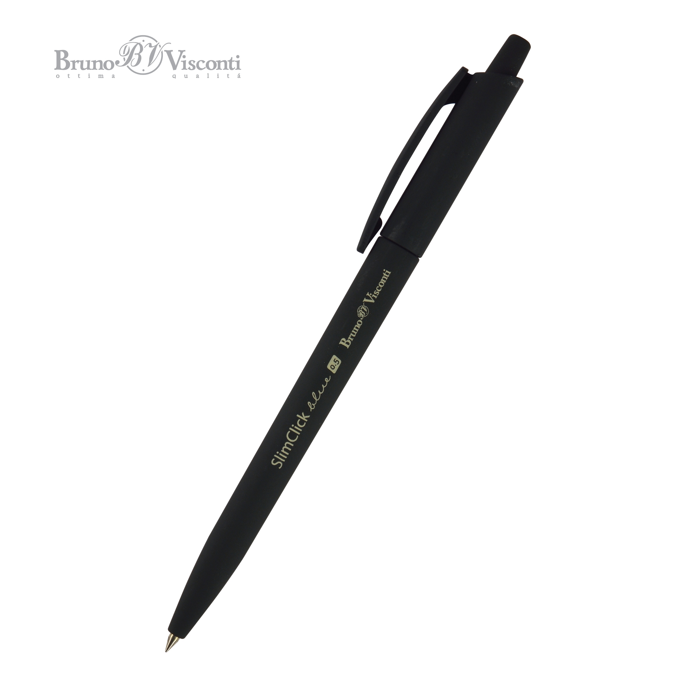 Ручка шар. авт.bruno visconti "slimclick. black" 0.5мм синяя