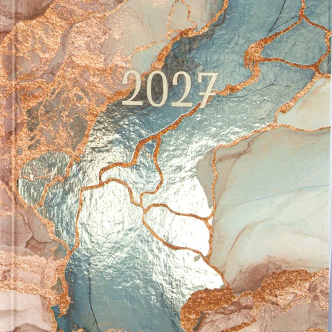 Ежедневник 2027 а5 ламинир.staff "мрамор"