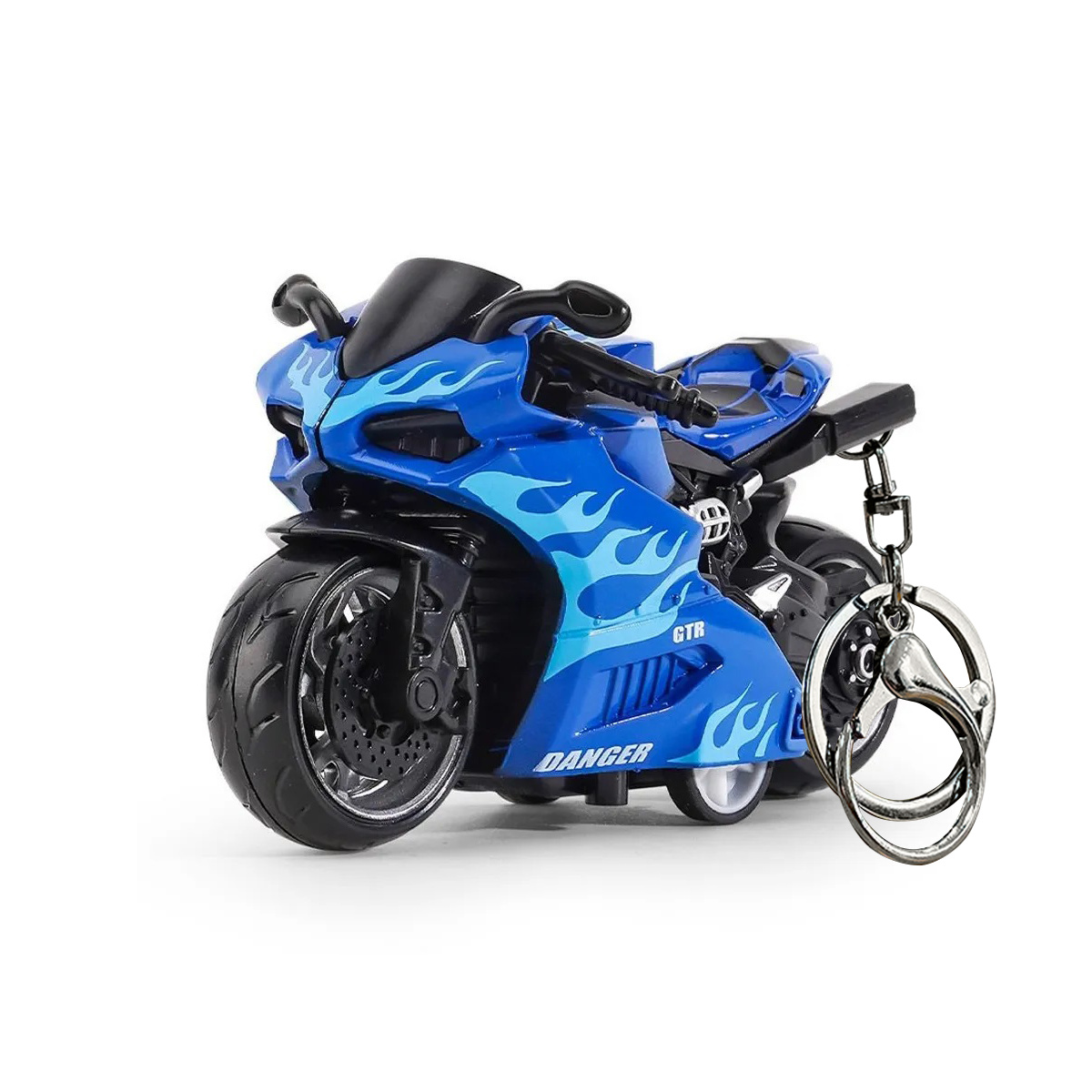 Брелок кокос "bike" пластик/металл 8,5см синий