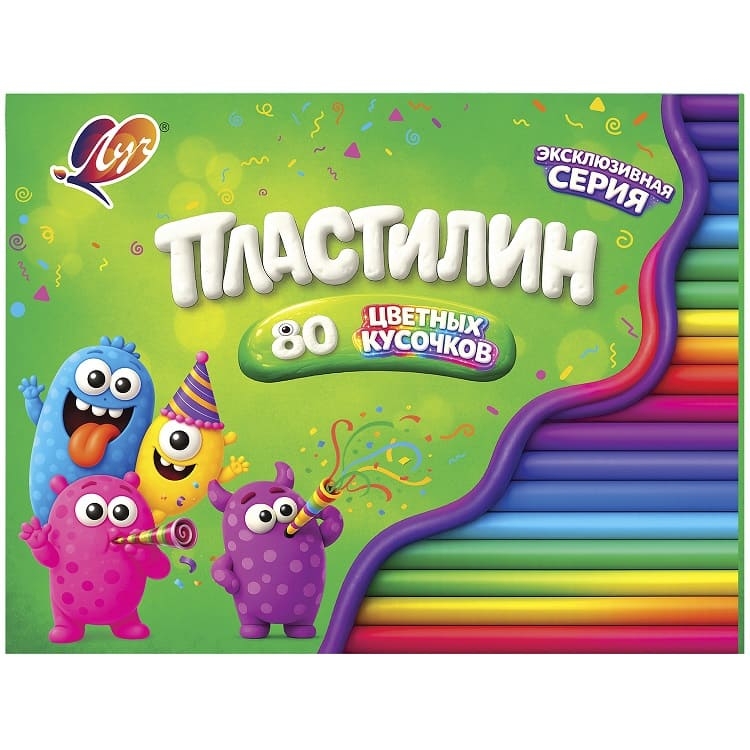 пластилин (луч) 80цв. 690г стек Пластилин (луч) 80цв. 690г стек