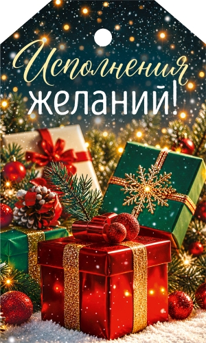 Открытка мини "исполнения желаний!" подарочные коробки, шары