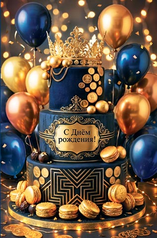 открытка а4 "с днем рождения!" пусть тонус… блёстки текст Открытка а4 "с днем рождения!" пусть тонус… блёстки текст