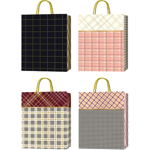 Пакет подарочный "classic check" (31х42х12см) асс-т