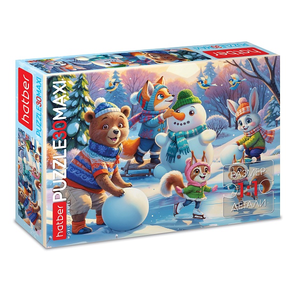 Игра пазлы maxi 30 дет. "зимние радости" (hatber)