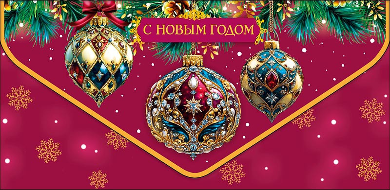 Конверт для денег "с новым годом" конгрев лак фольга