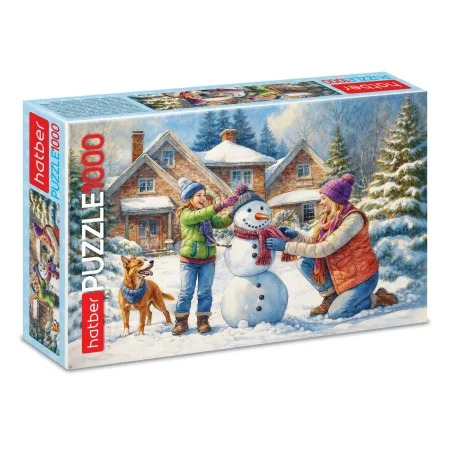 Игра пазлы 1000 дет. "снеговичок" (hatber)