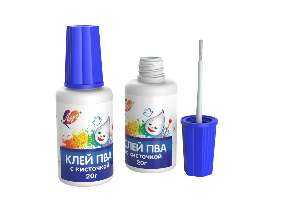Клей пва с кисточкой луч 20 г