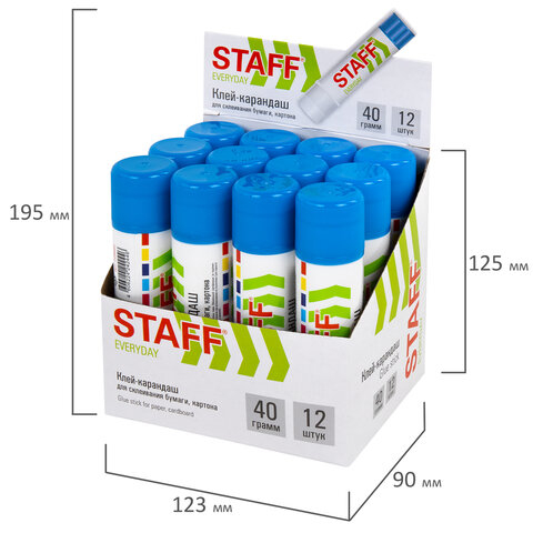 Клей-карандаш staff 40г pva