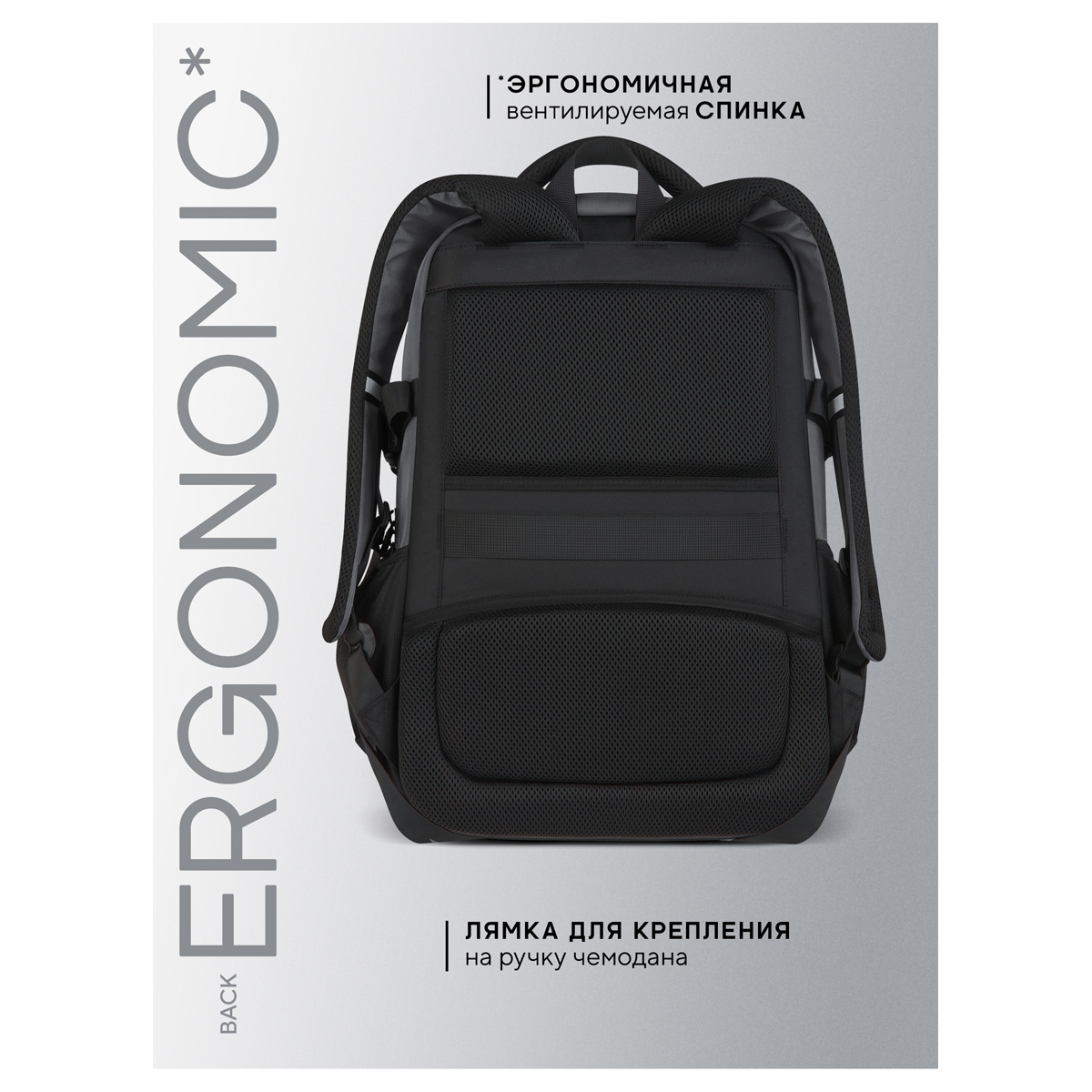 Рюкзак berlingo "city. deep gray" 45х31х14см 2 отдел. эрг.спинка