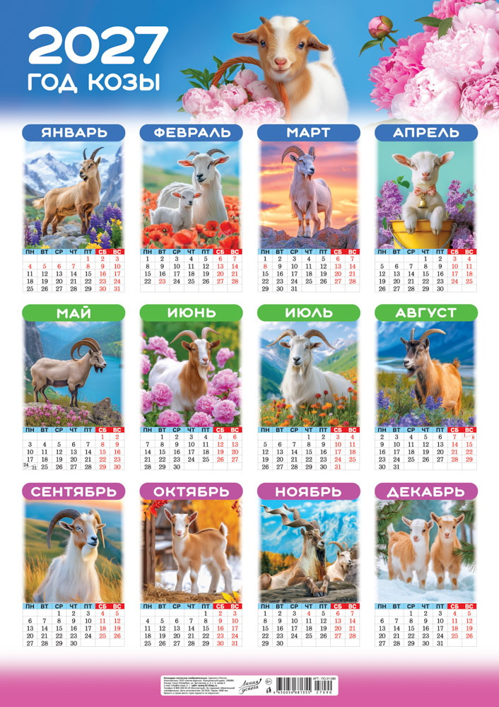 календарь настенный 2027 а2 "символ года. 12 месяцев" Календарь настенный 2027 а2 "символ года. 12 месяцев"