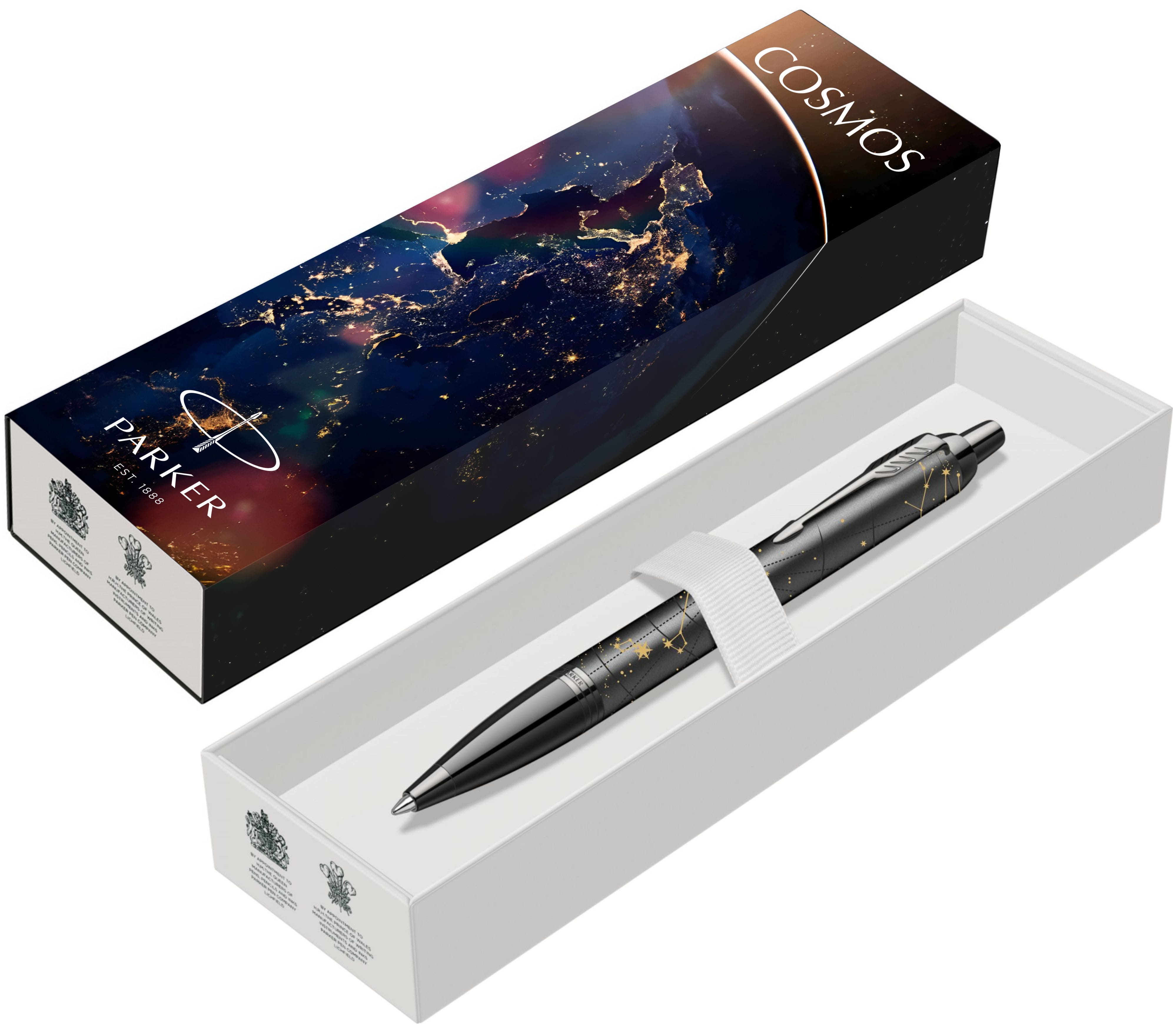 Ручка шар. авт. parker "im black se cosmos" синяя 1,0мм