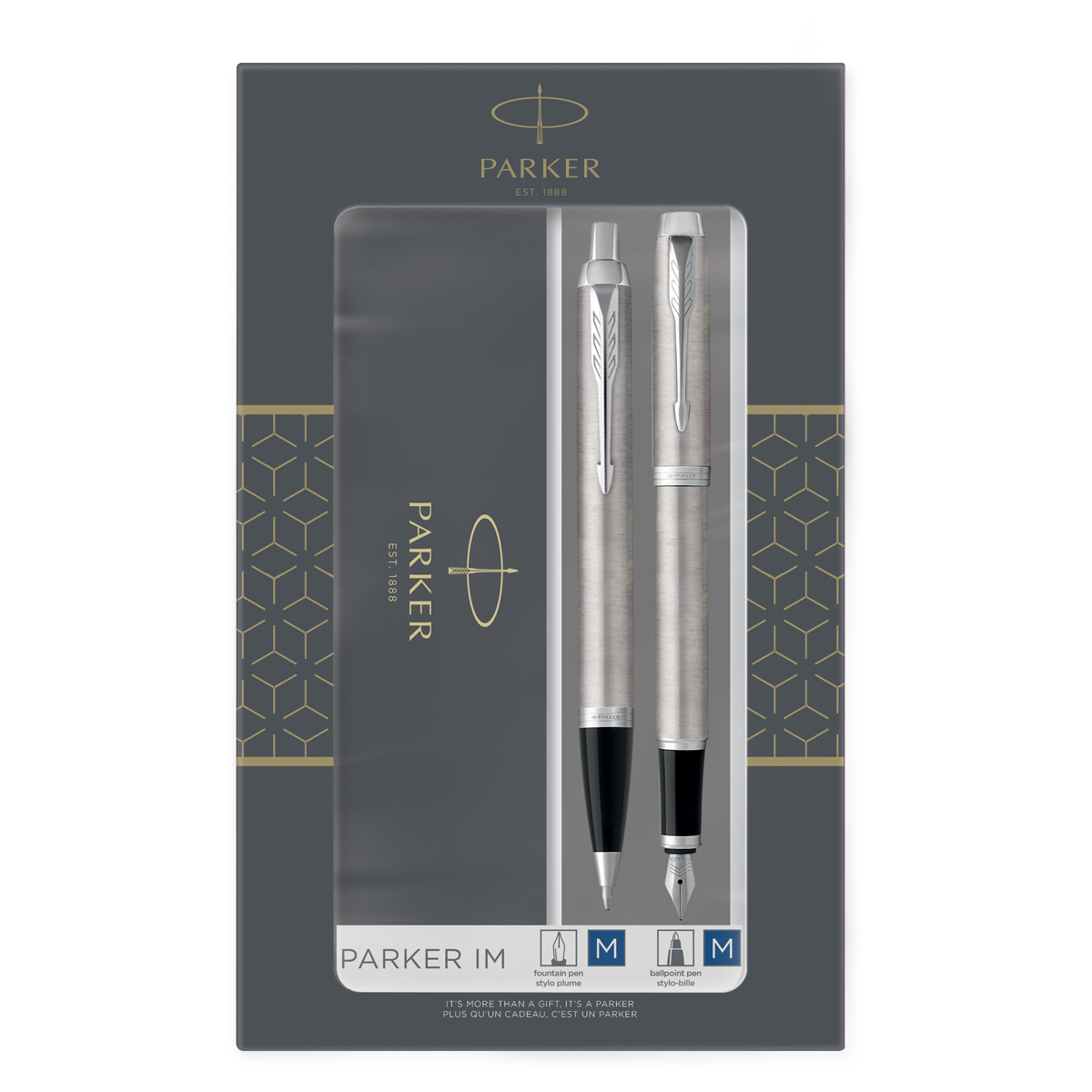 Набор подар.ручка пер.+шар. parker im stainless steel ct