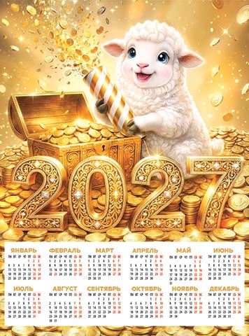 календарь настенный 2027 а2 "год овцы" Календарь настенный 2027 а2 "год овцы"