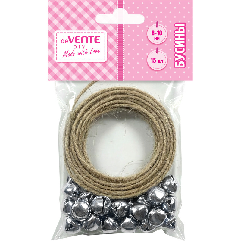 Бубенчики декоративные devente "diy silver bells" 15шт. серебро металл