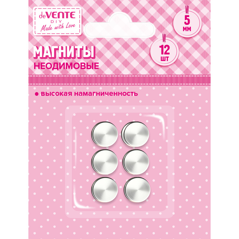 Магниты д/рукод. devente "super neodymium" d=5мм 12шт. неодимовые