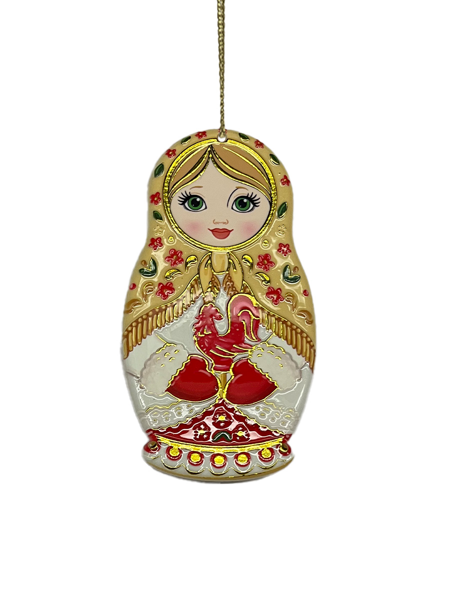 Украшение подвеска "матрёшка" 6,5х0,8х12,2см (фарфор)
