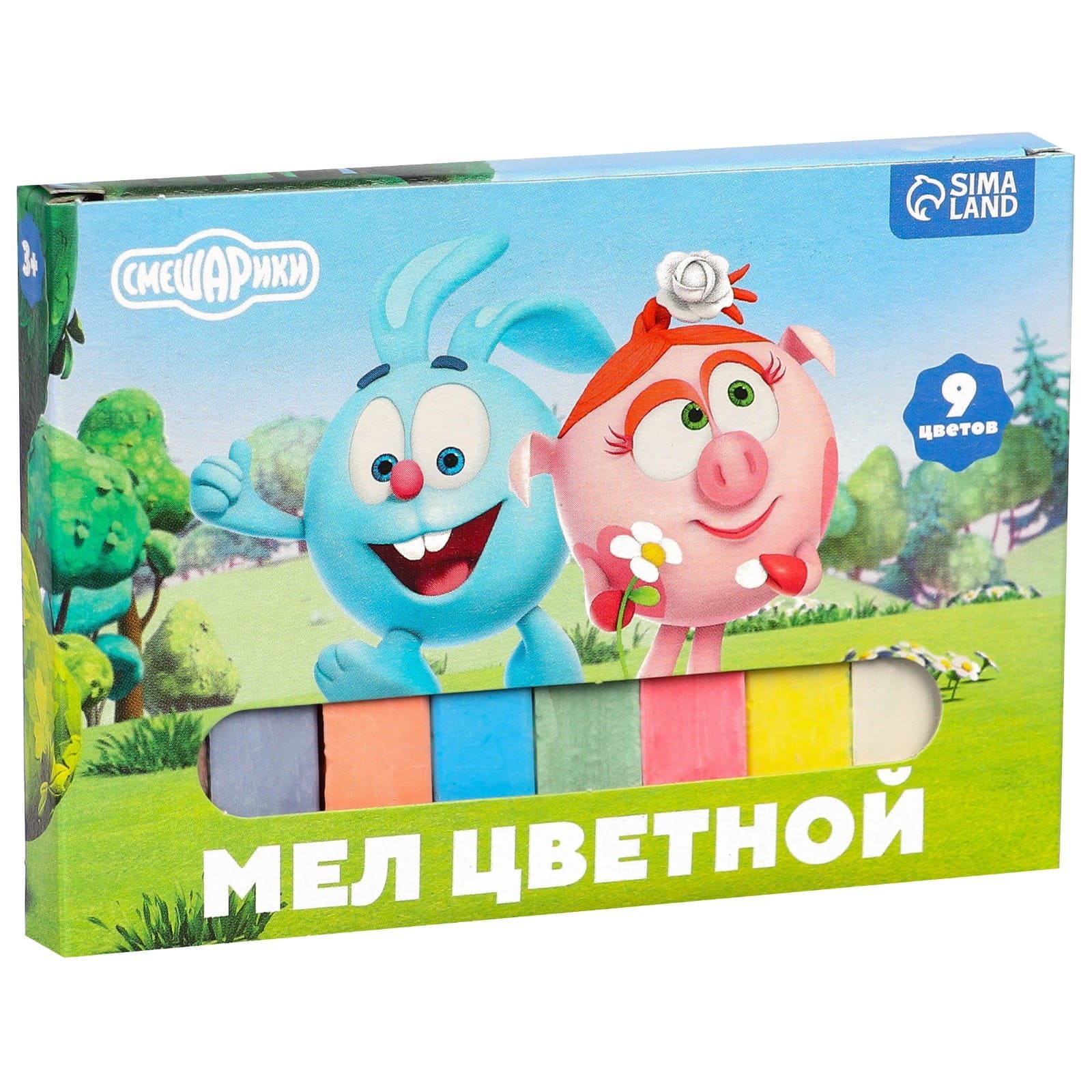 Мел цветной "смешарики" 9шт.