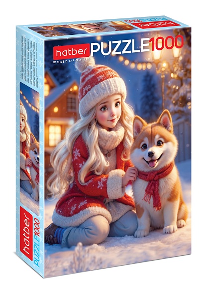 Игра пазлы 1000 дет. "любимый щенок" (hatber)