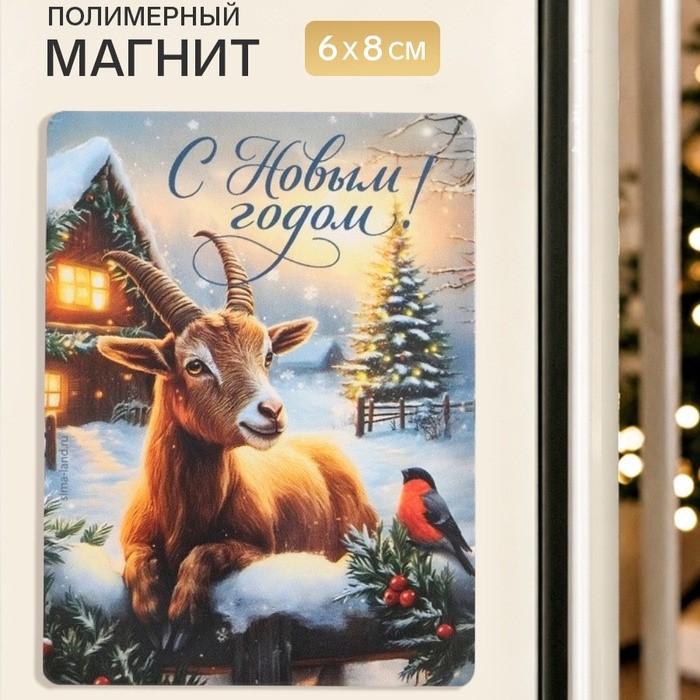 Сувенир на магните "с новым годом" 6х8см