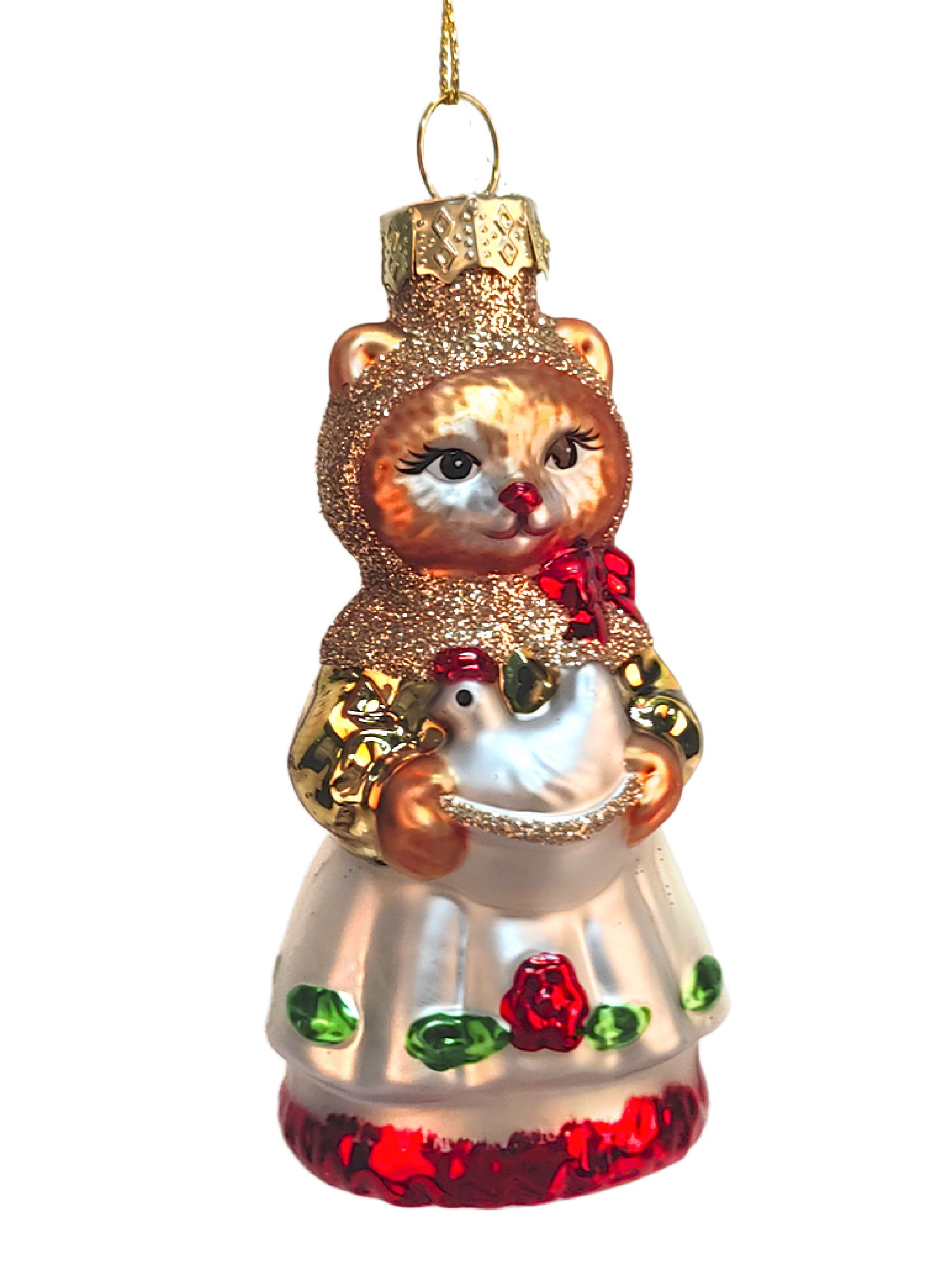 Украшение "кошка" 4,4х4,9х9,2см (стекло) к\уп.