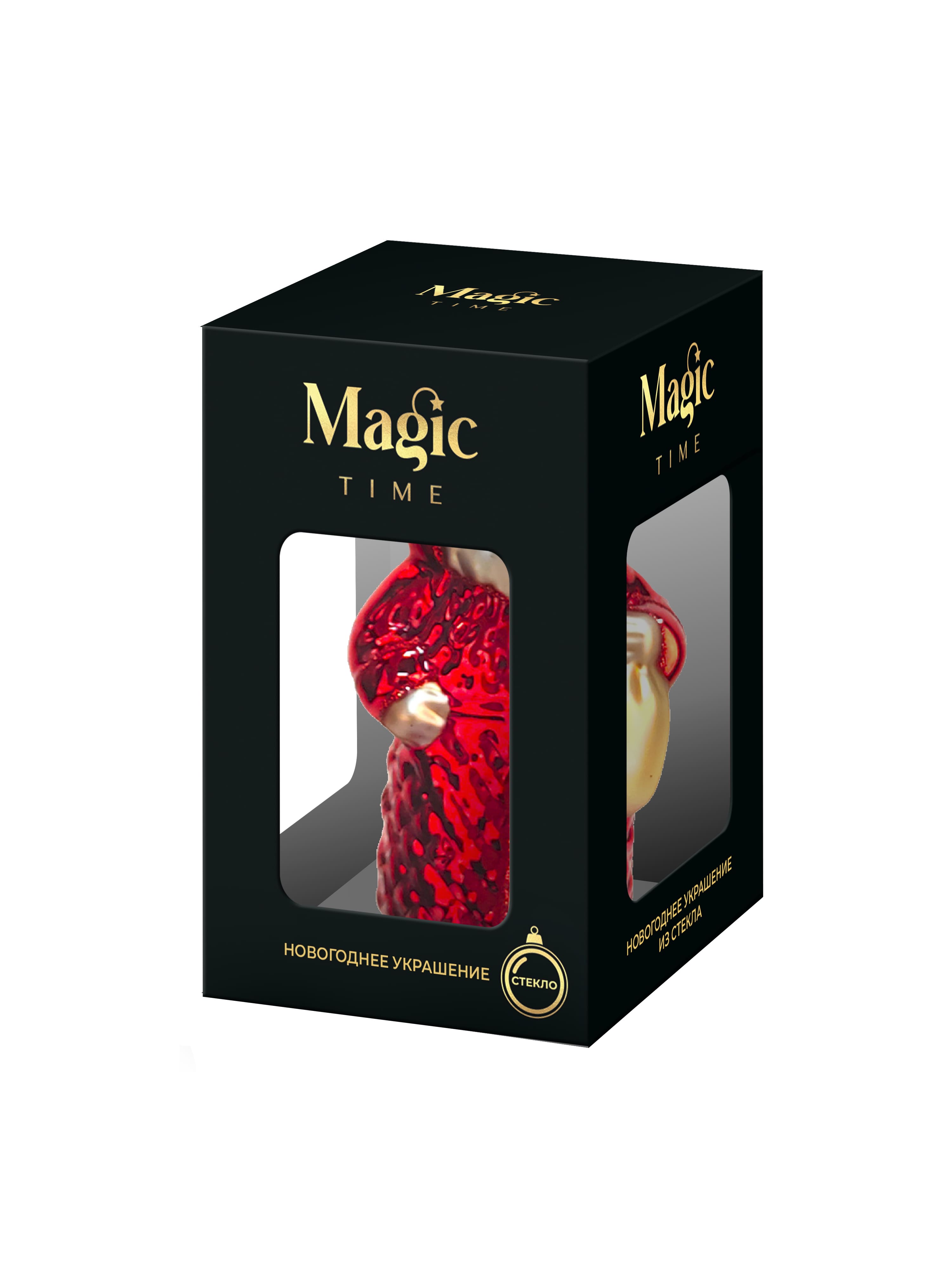 Украшение "дед мороз" 4,6х3,5х9,4см (стекло) к\уп.