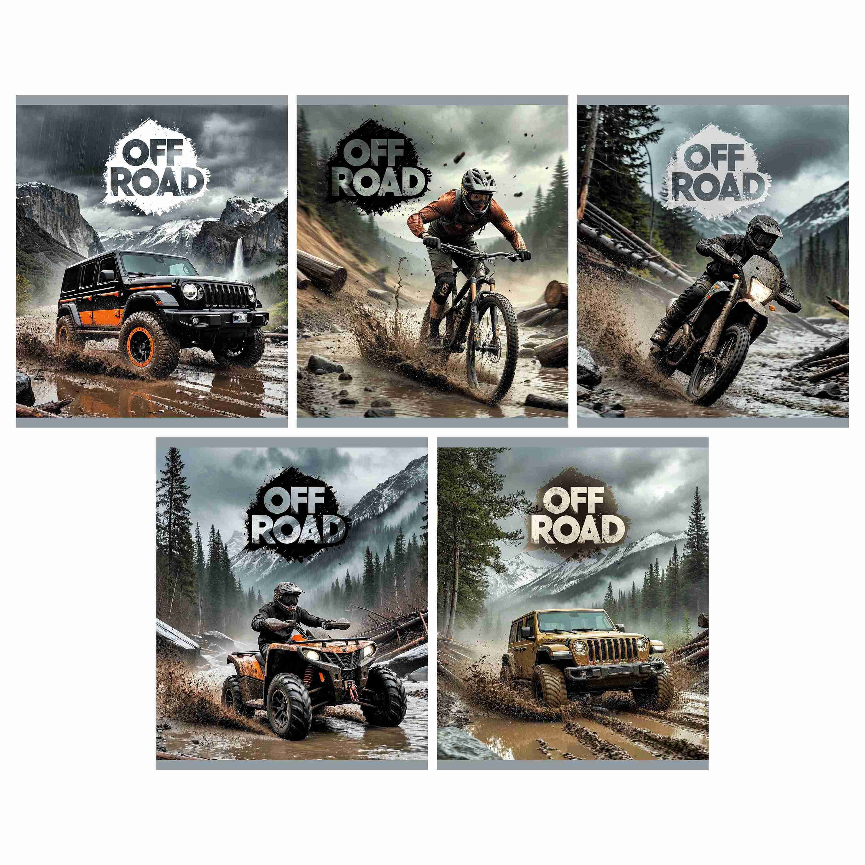 Тетрадь 48л. кл. "off road" (listoff) б/б,твин лак,асс-т