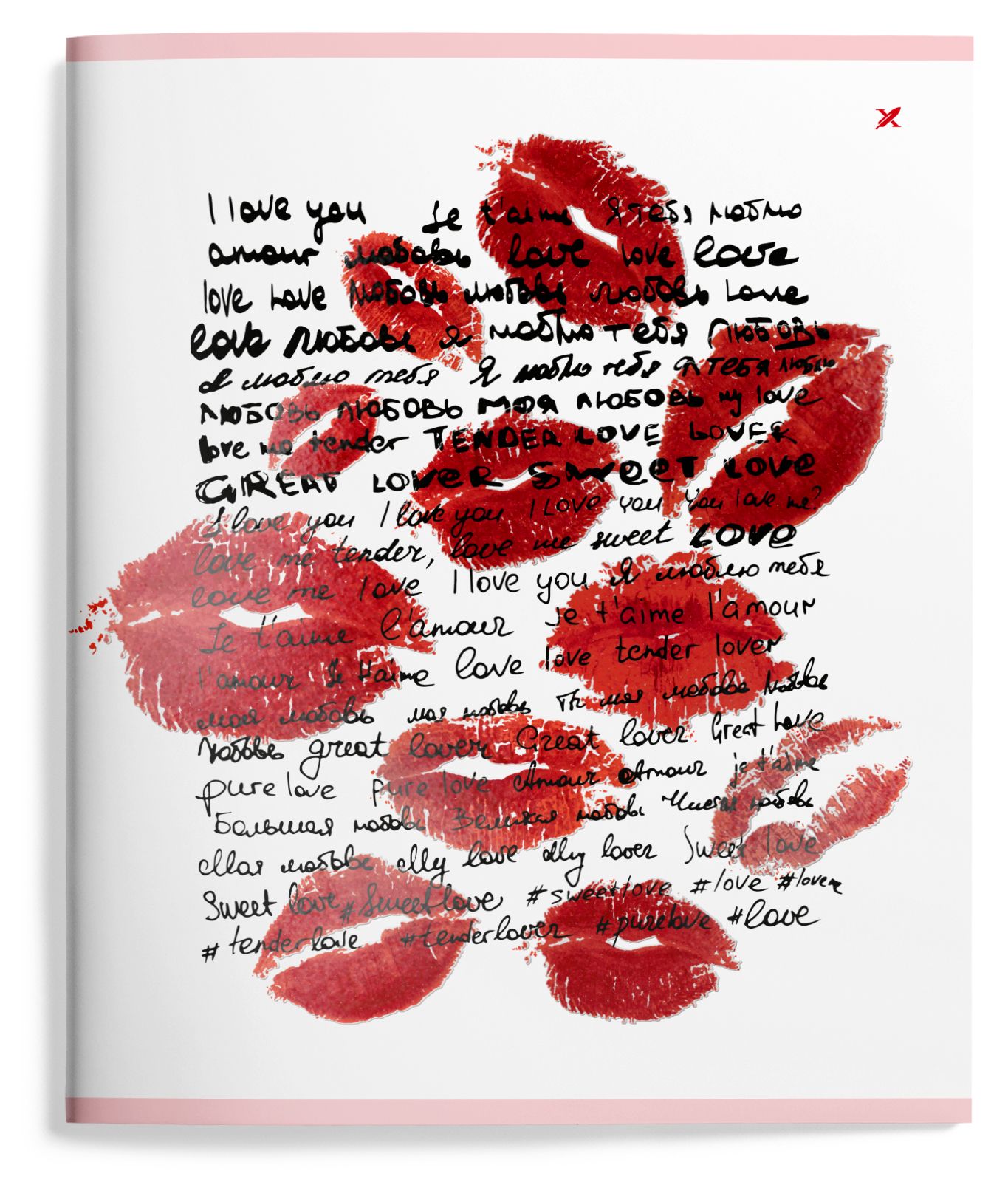 Тетрадь 48л. кл. "kisses" (lorex) б/б,софт тач,выб.лак,асс-т
