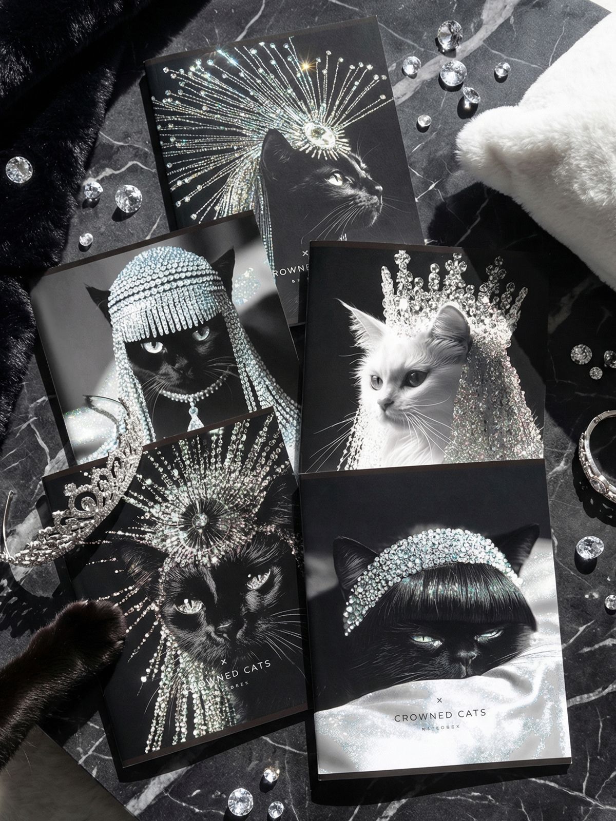 Тетрадь 48л. кл. "crowned cats" (lorex) б/б,софт тач,глиттер,асс-т